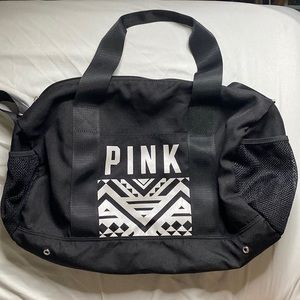 Pink - Victoria Secret Black and White Duffle Bag